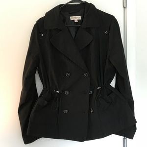 MERONA Black Short Trench Coat w/ Drawstring